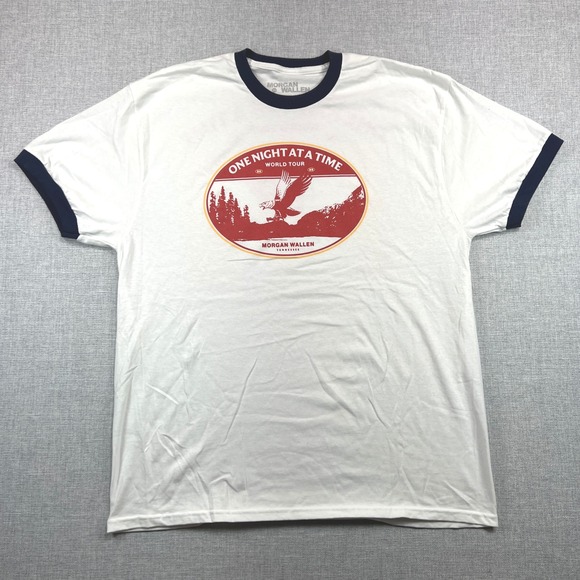 Morgan Wallen 2023‎ Tour T-Shirt One Night At A Time Graphic Tee XL Ringer Merch - Picture 1 of 7